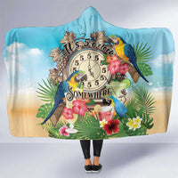 It's 5 o'clock Somewhere Hooded Blanket Hawaiian Tropical Parrots - Polynesian Pride