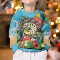 It's 5 o'clock Somewhere Kid Ugly Christmas Sweater Hawaiian Tropical Parrots - Polynesian Pride