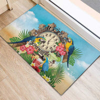 It's 5 o'clock Somewhere Rubber Doormat Hawaiian Tropical Parrots - Polynesian Pride