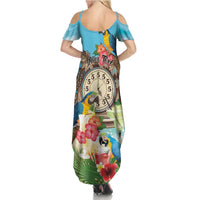 Personalized It's 5 o'clock Somewhere Summer Maxi Dress Hawaiian Tropical Parrots - Polynesian Pride