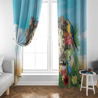 It's 5 o'clock Somewhere Window Curtain Hawaiian Tropical Parrots - Polynesian Pride