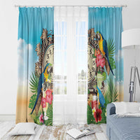 It's 5 o'clock Somewhere Window Curtain Hawaiian Tropical Parrots - Polynesian Pride