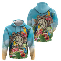 Personalized It's 5 o'clock Somewhere Zip Hoodie Hawaiian Tropical Parrots - Polynesian Pride