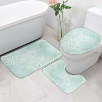Polynesian Tiare Monstera Seafoam Green Bathroom Set Liquid Style - Polynesian Pride