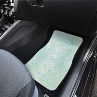Polynesian Tiare Monstera Seafoam Green Car Mats Liquid Style - Polynesian Pride