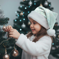 Polynesian Tiare Monstera Seafoam Green Christmas Santa Hat Liquid Style - Polynesian Pride