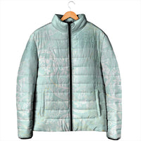 Polynesian Tiare Monstera Seafoam Green Padded Jacket Liquid Style - Polynesian Pride