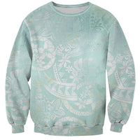 Polynesian Tiare Monstera Seafoam Green Sweatshirt Liquid Style - Polynesian Pride