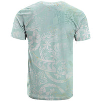 Polynesian Tiare Monstera Seafoam Green T Shirt Liquid Style - Polynesian Pride