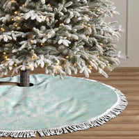 Polynesian Tiare Monstera Seafoam Green Tree Skirt Liquid Style - Polynesian Pride