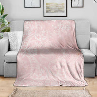 Polynesian Tiare Monstera Soft Pink Blanket Liquid Style - Polynesian Pride