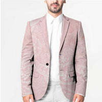 Polynesian Tiare Monstera Soft Pink Blazer Liquid Style - Polynesian Pride