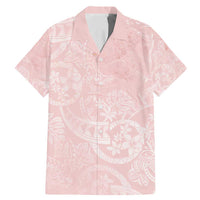 Polynesian Tiare Monstera Soft Pink Family Matching Mermaid Dress and Hawaiian Shirt Liquid Style - Polynesian Pride