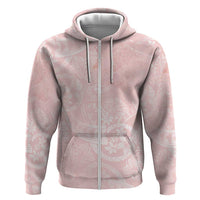Polynesian Tiare Monstera Soft Pink Hoodie Liquid Style - Polynesian Pride
