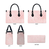 Polynesian Tiare Monstera Soft Pink Leather Bag Liquid Style - Polynesian Pride