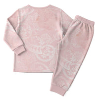 Polynesian Tiare Monstera Soft Pink Christmas Pajama Set Liquid Style - Polynesian Pride