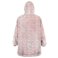Polynesian Tiare Monstera Soft Pink Wearable Blanket Hoodie Liquid Style - Polynesian Pride