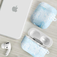 Polynesian Tiare Monstera Baby Blue AirPods Case Liquid Style - Polynesian Pride
