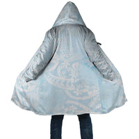 Polynesian Tiare Monstera Baby Blue Cloak Liquid Style - Polynesian Pride
