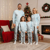 Polynesian Tiare Monstera Baby Blue Christmas Pajama Set Liquid Style - Polynesian Pride