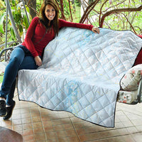 Polynesian Tiare Monstera Baby Blue Quilt Liquid Style - Polynesian Pride