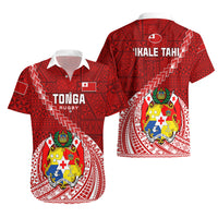 Tonga Rugby Hawaiian Shirt Tongan Ngatu Pattern White Version LT01 - Polynesian Pride
