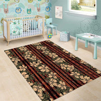 Hawaii Hibiscus Area Rug Retro Style - Polynesian Pride