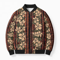 Hawaii Hibiscus Bomber Puffer Jacket Retro Style - Polynesian Pride