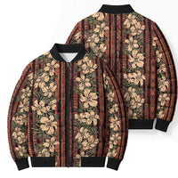 Hawaii Hibiscus Bomber Puffer Jacket Retro Style - Polynesian Pride