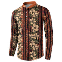 Hawaii Hibiscus Button Sweatshirt Retro Style - Polynesian Pride