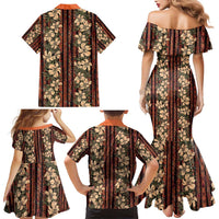 Hawaii Hibiscus Family Matching Mermaid Dress and Hawaiian Shirt Retro Style - Polynesian Pride