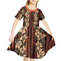Hawaii Hibiscus Kid Short Sleeve Dress Retro Style - Polynesian Pride