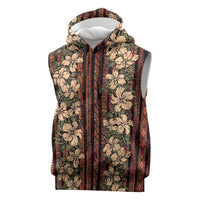Hawaii Hibiscus Sleeveless Hoodie Retro Style - Polynesian Pride