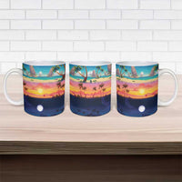 Hawaii Beach Landscape Time-Lapse Ceramic Mug Tropical Plumeria Flowers - Polynesian Pride