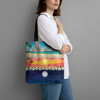 Hawaii Beach Landscape Time-Lapse Tote Bag Tropical Plumeria Flowers - Polynesian Pride