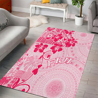 Fiji Masi With Hibiscus Tapa Tribal Area Rug Pink Pastel LT01 - Polynesian Pride