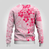 Fiji Masi With Hibiscus Tapa Tribal Ugly Christmas Sweater Pink Pastel LT01 - Polynesian Pride