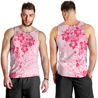 Fiji Masi With Hibiscus Tapa Tribal Men Tank Top Pink Pastel LT01 - Polynesian Pride