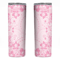 Fiji Masi With Hibiscus Tapa Tribal Skinny Tumbler Pink Pastel