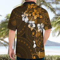 Fiji Masi With Hibiscus Tapa Tribal Hawaiian Shirt Gold Version LT01 - Polynesian Pride