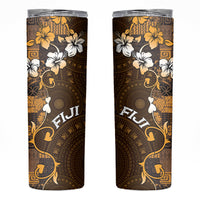 Fiji Masi Skinny Tumbler Fijian Hibiscus Tapa Gold Version LT01 Gold - Polynesian Pride