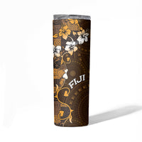 Fiji Masi Skinny Tumbler Fijian Hibiscus Tapa Gold Version LT01 - Polynesian Pride