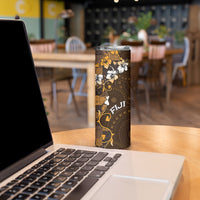Fiji Masi Skinny Tumbler Fijian Hibiscus Tapa Gold Version LT01 - Polynesian Pride