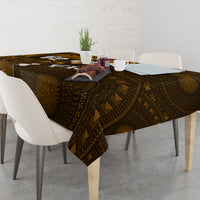 Fiji Masi With Hibiscus Tapa Tribal Tablecloth Gold Version LT01 - Polynesian Pride