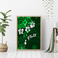 Fiji Masi Canvas Wall Art Fijian Hibiscus Tapa Green Version LT01 - Polynesian Pride