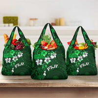 Fiji Masi Grocery Bag Fijian Hibiscus Tapa Green Version
