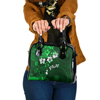 Fiji Masi Shoulder Handbag Fijian Hibiscus Tapa Green Version LT01 One Size Green - Polynesian Pride