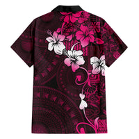 Fiji Masi Family Matching Tank Maxi Dress and Hawaiian Shirt Fijian Hibiscus Tapa Pink Version LT01 - Polynesian Pride