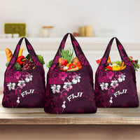 Fiji Masi Grocery Bag Fijian Hibiscus Tapa Pink Version