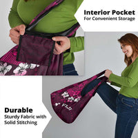 Fiji Masi Grocery Bag Fijian Hibiscus Tapa Pink Version